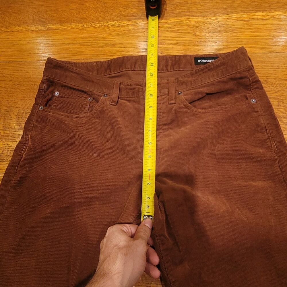 Bonobos Slim French Corduroy Pants 33x32  Brown Cotton Stretch - Picture 9 of 12